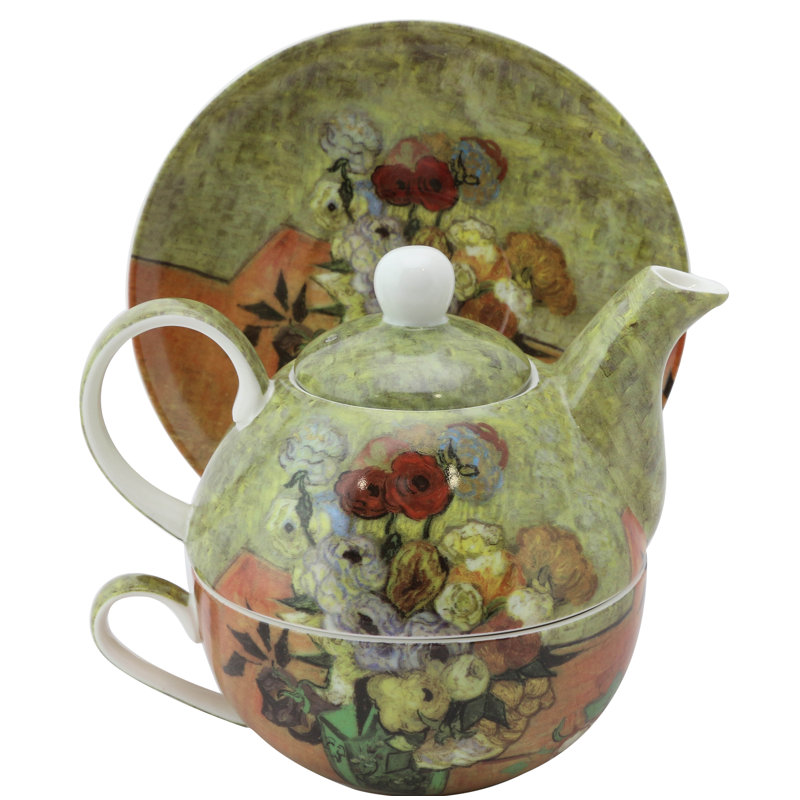 Le thé en porcelaine continue de rose pour un ensemble