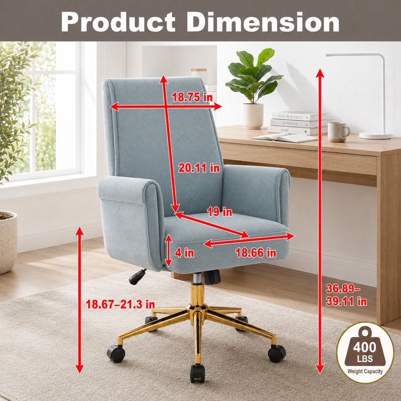 Chaise de bureau Modern, Bleu clair