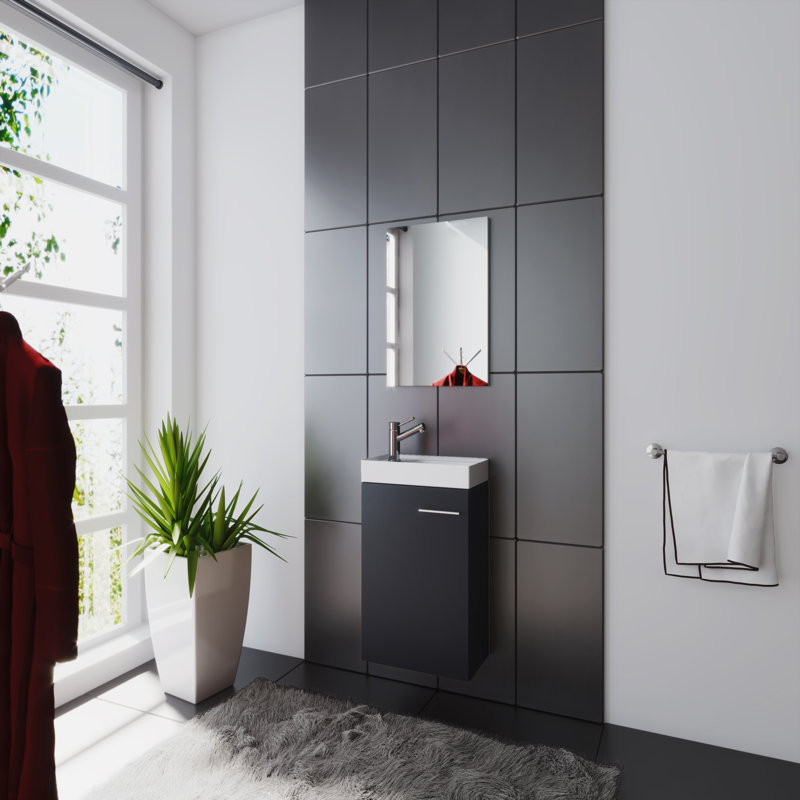 Trainor 410mm Wall Mounted Vanity Unit, Black