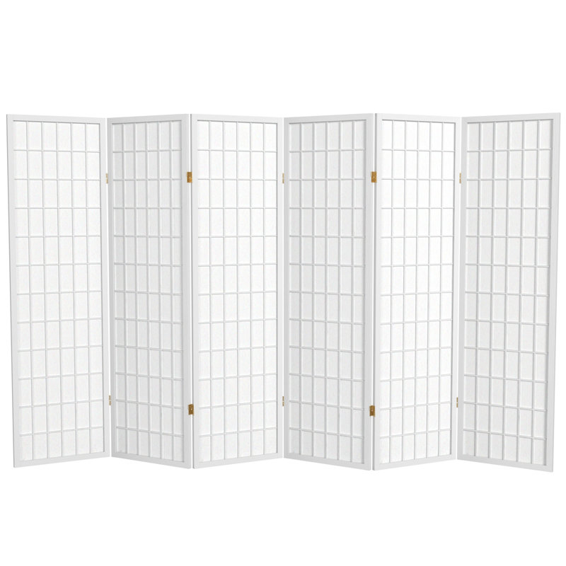 Paravent haut pliable 58,75 "Alex, Blanc, 6 panneaux