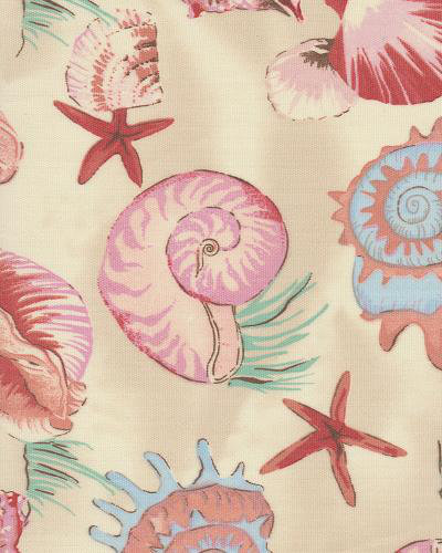 Tissu coquillages - imprimé principal brun clair / rose