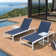 76.8" Long Reclining Chaise Lounge Set with Table