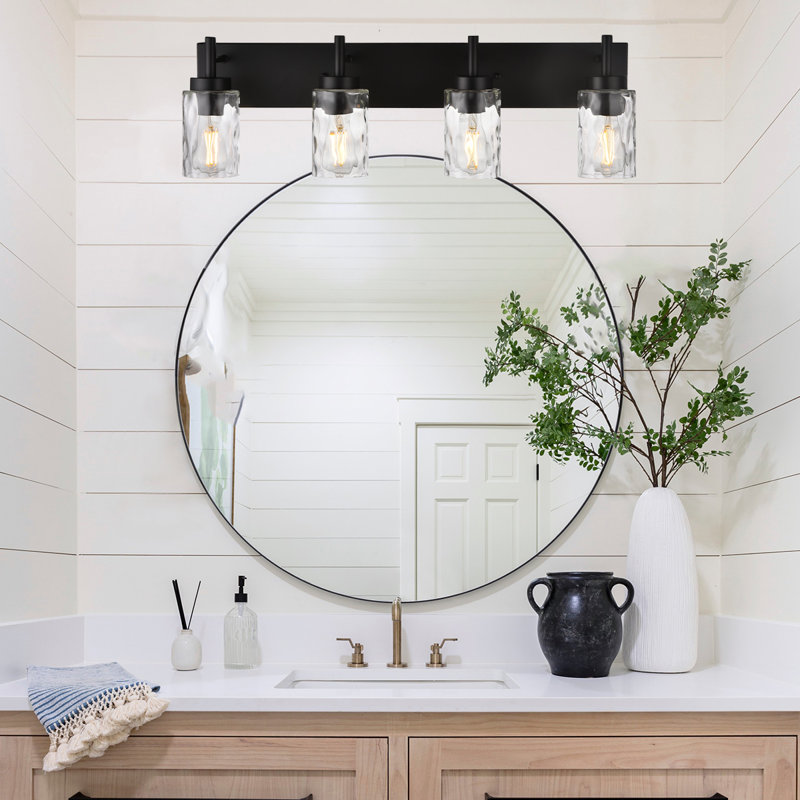 Éclairage pour meuble-lavabo à 4 lumières à intensité variable Littlehampt, Noir