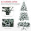 Grand sapin de Noël artificiel pré-éclairé avec 1149 branches enneigées, 550 lumières DEL blanc chaud ou coloré, base en acier-871743804