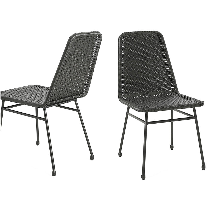 Chaise de salle à manger brun foncé (ensemble de 2)