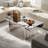 Luxury Rectangular Mirror Coffee Table With Fluted Tempered Glass And Rounded Edges