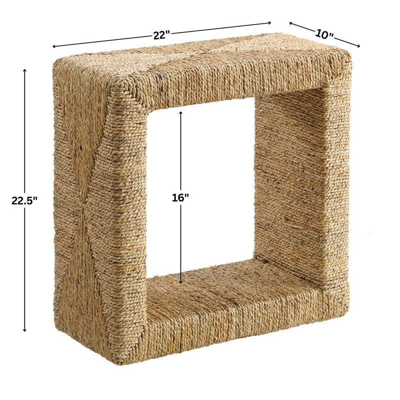 Colston Natural Seagrass Cube Accent End Table