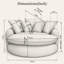 Fauteuil rond moderne surdimensionné de 55 pouces en mousse de polyester moelleuse avec coussins pour espace de vie (sans repose-pieds)-1830997806