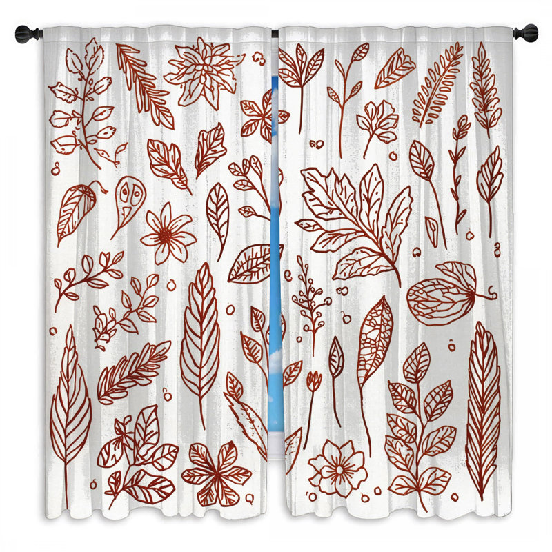 Rideaux de fenêtre Botanical Leaf, 40 po x 60 po - 2 panneaux, Transparent