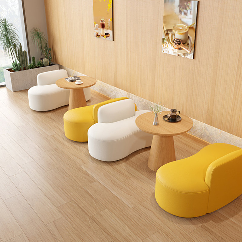 Banc rembourré en similicuir Leisure Restaurant Cafe, Blanc