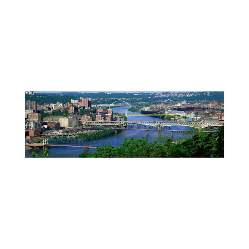 Monongahela River Pittsburgh PA USA by Panoramic Images - Wrapped Canvas Panoramic Print, 30.48 cm H x 91.44 cm W x 1.91 cm D