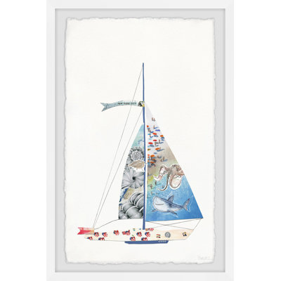Sailing Blue Sea by Parvez Taj - 1 Piece Single Picture Frame Painting