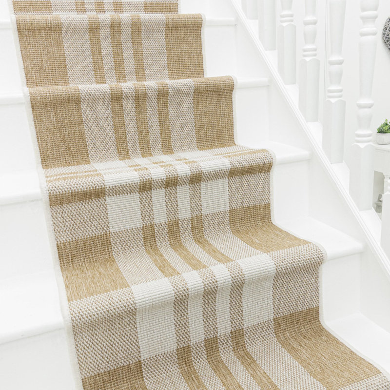 Stair Runner Chequered Flatweave Area Rug, Runner 60 x 510 cm