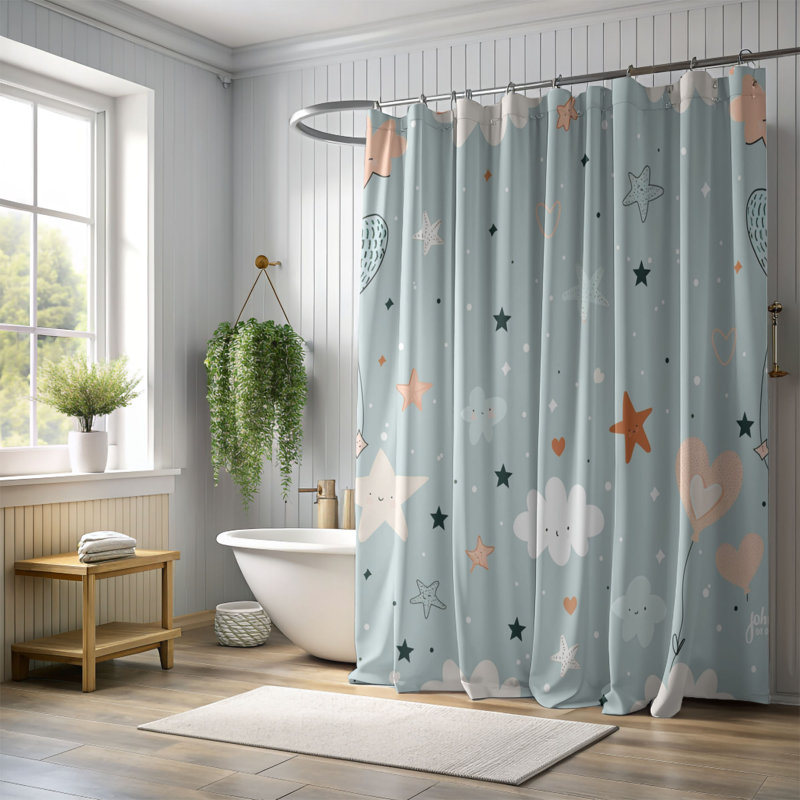 Rideau de douche Mama Cuddle - Premium 208, H 74 po x l 71 po