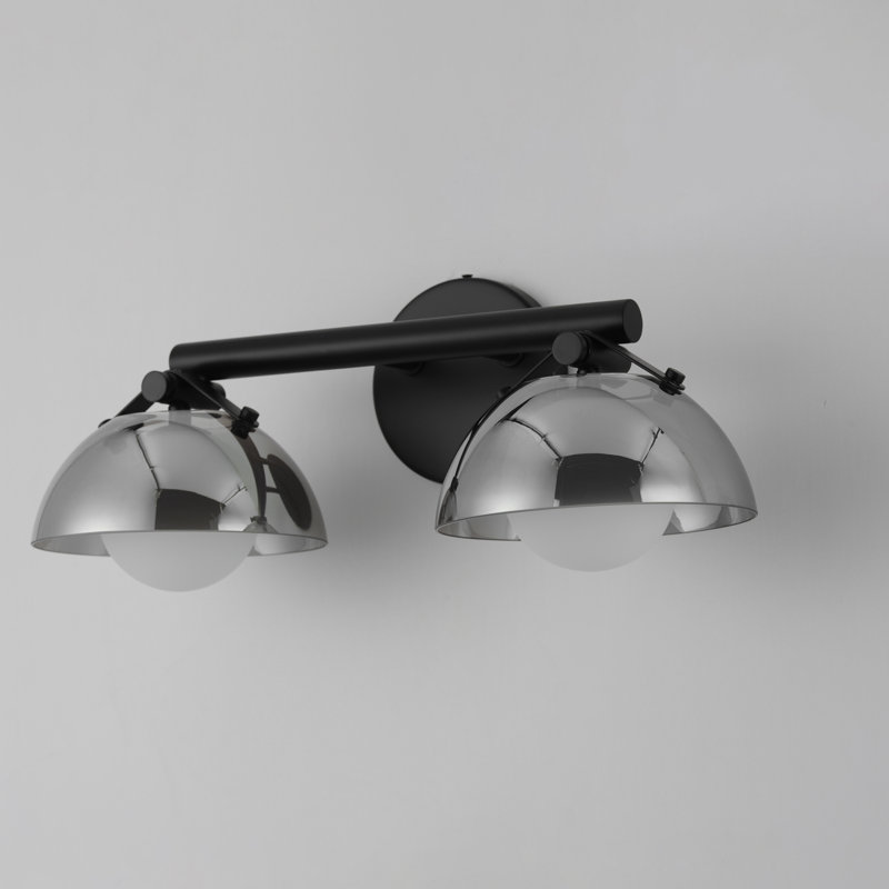 Domain 1 - Light Armed Sconce, 2, Black, Smoke