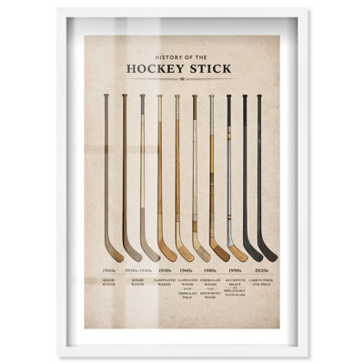 Décoration murale histoire de hockey «Stick of Shadowbox» par Notoriart, cadre blanc, cadre blanc, 20 x 30
