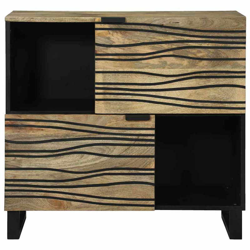Sideboard 80 X 33 X 75 Cm Solid Mango Wood, Brown
