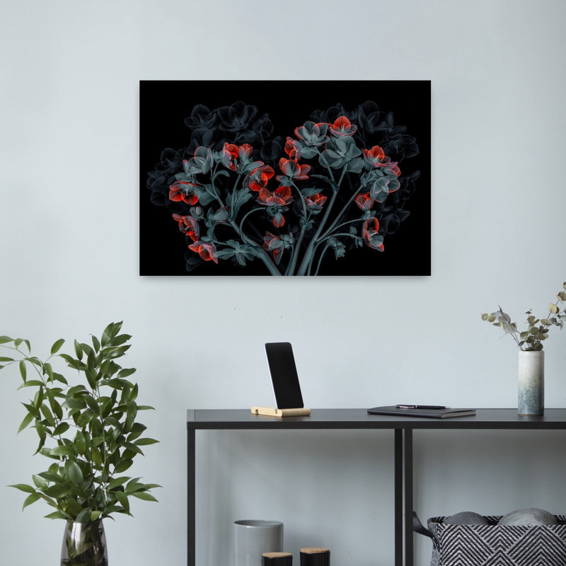 Art contemporain Art floral contemporain, H 16 po x l 24 po