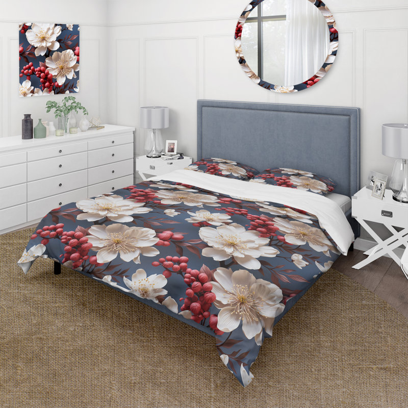 Ensemble de housse de couette Serene, Housse de couette pour grand lit et 2 taies décor