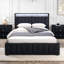 Ensemble de têtes de lit en tissu de chambre à coucher capitonné glamour avec 1 lit de rangement à DEL-2024031962-2024031960