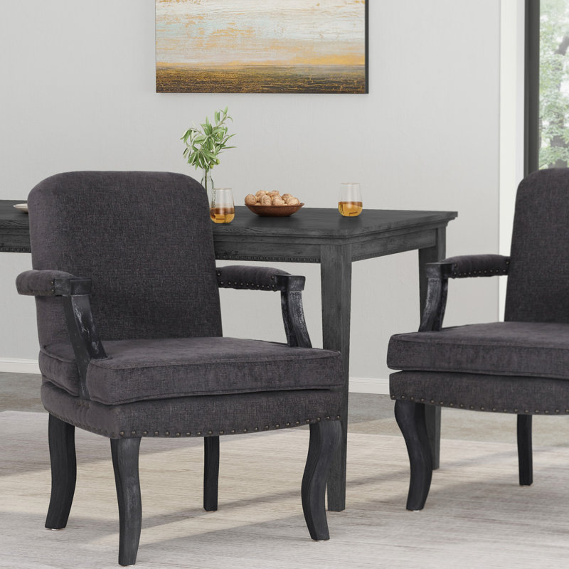 Chaise avec accoudoirs Codera, gris, gris