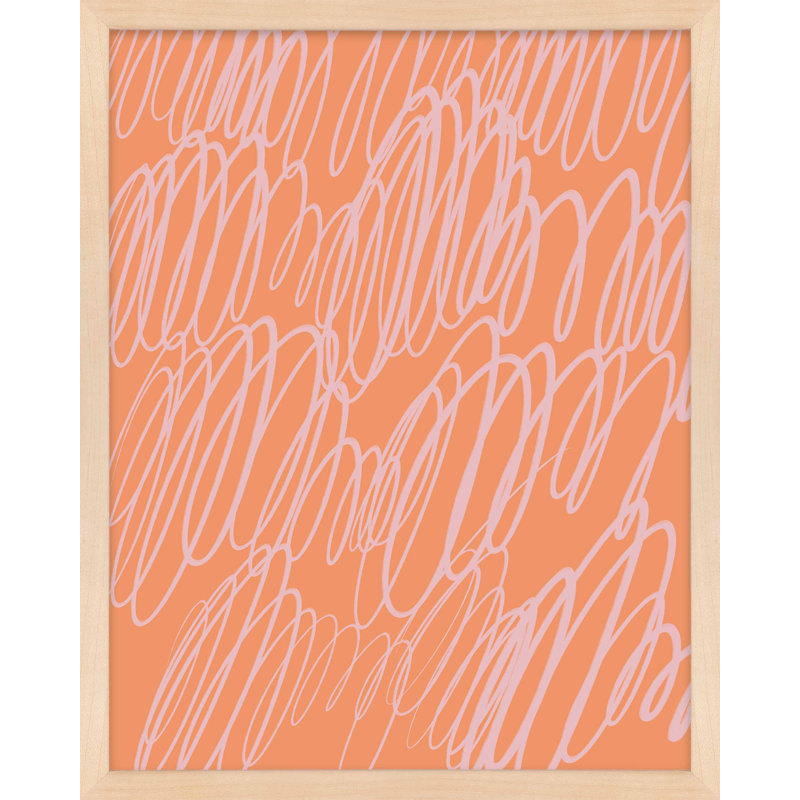 Color Squiggles 4 by Jacques Pilon - Framed Wall Art, Maple Single Structure Framed Paper, 25" H x 20" W x 1.25" D