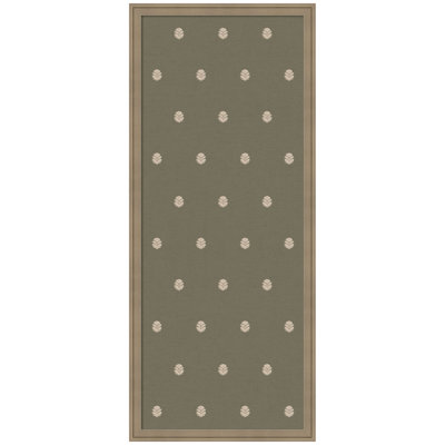 Kate and Laurel Framed Fabric Pinboard Green Botanical Block Print Printed Linen Casual Bulletin Board for Use as a Vision Board or Wall Organization