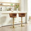 Ensemble de 2 tabourets de bar, avec repose-pieds chromé et base pivotante à hauteur réglable en velours + tabouret de bar simple-1758943790