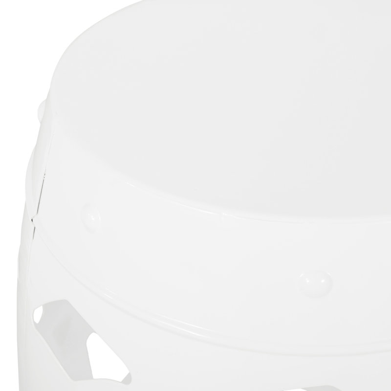 Table d'appoint moderne en fer thermolaqué blanc - sans assemblage, extrémité chic requise, Blanc