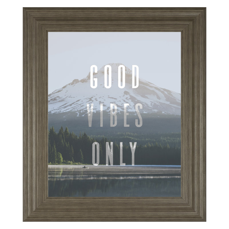Art mural Good Vibes Only - 22 po x 26 po - Cadre en frêne tranquille