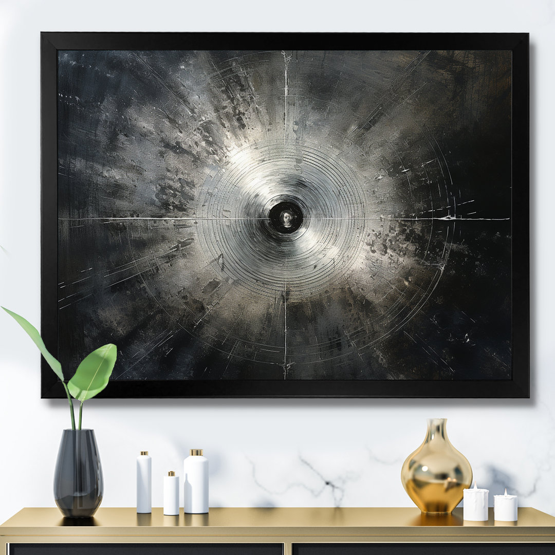 Music Cymbals Resonance Metallic Silver - Music Framed Canvas Print Wall Art Wrought Studio™ Overall