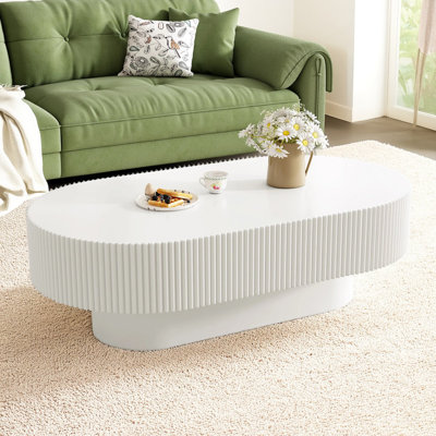 Table de bout moderne de style ovale crème moderne