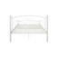 Lit en métal blanc avec esthétique contemporaine, construction robuste pour la durabilité, calme et stable, assemblage facile, aucun sommier requis, peut accueillir un matelas de 8 pouces ou plus, poids de 600 lb