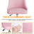 Modern Mid-Back Pink Swivel Desk Chair, Height Adjustable Home Office Chair for Bedroom, Living Room & Vanity Makeup-2092571543