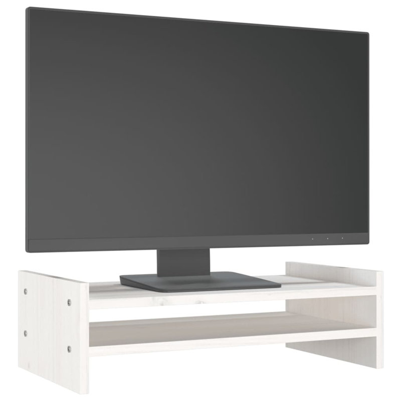 Kevirent Wood Monitor Stand, White