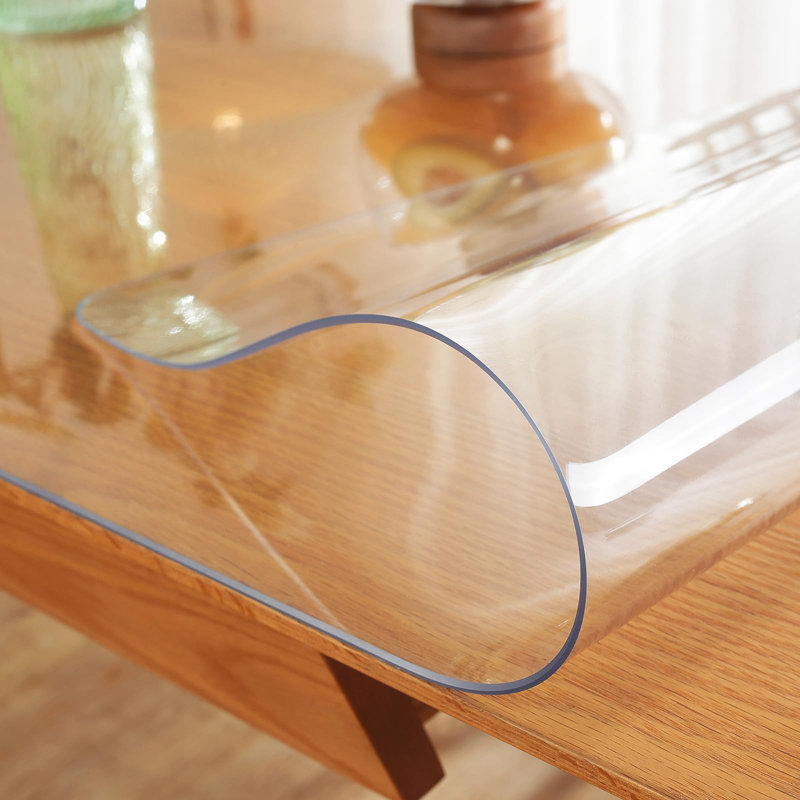 Housse de protection pour table transparente 24 x 48 pouces, 2 mm d'épaisseur | Protecteur de table rectangulaire en plastique transparent en PVC transparent, tapis de protection de bureau pour cuisine, commode, bureau d'écriture, table de salle à manger