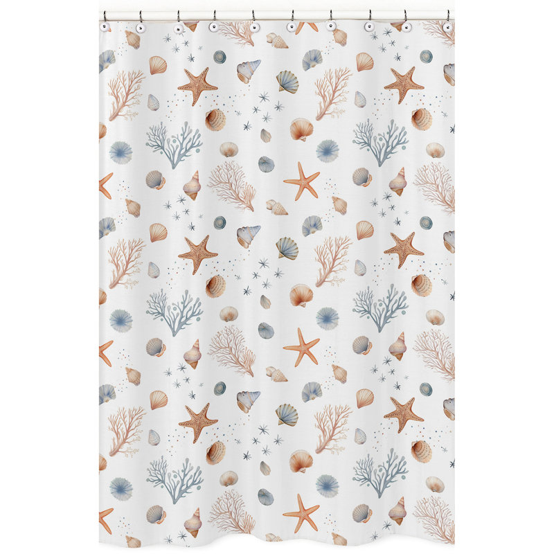 Ocean Seashells Single Shower Curtain