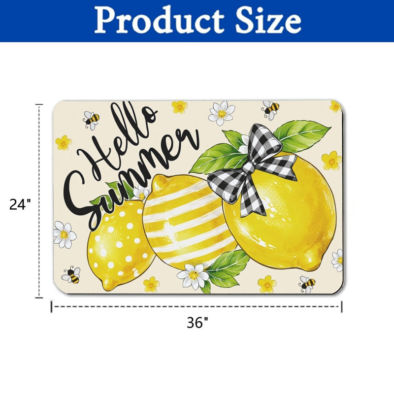 Tapis de jardin 24 po x 36 po Hello Summer