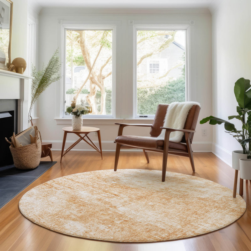 Tapis terre cuite lavable à la machine de qualité supérieure, Rond 8 pi