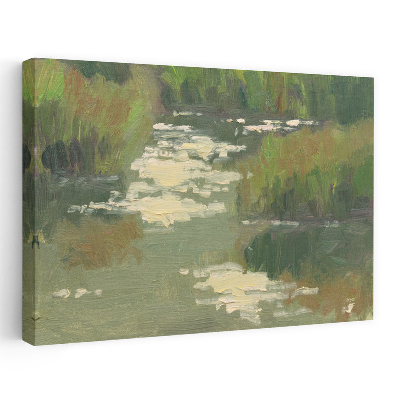 Reed Reflections Contemporary Landscape - vert crème, H 24 po x l 16 po