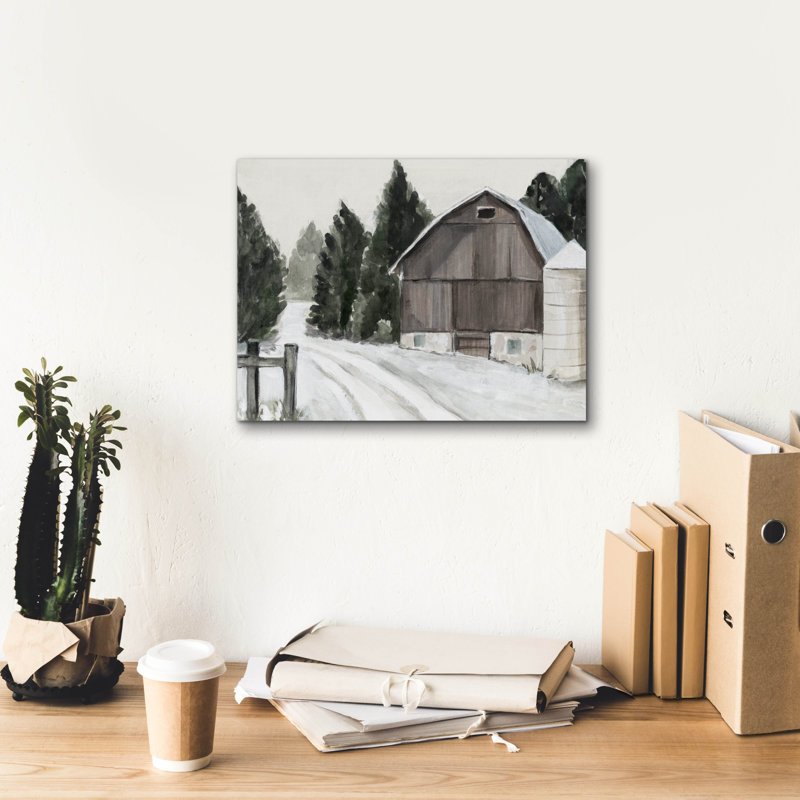 Toile épique Graffiti «Winter Barn 2» par Annie Warren, 16 po x 12 po, H 12 po x l 16 po