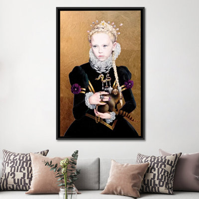 « regina gothica con scimmietta », reproduction d’art sur toile tendue