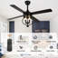 Ventilateur de plafond Kahliel 48 po en bois massif style ferme avec lumière et télécommande, moteur CC réversible à 6 vitesses, ventilateur de plafond rustique avec cage pour chambres à coucher-507656236-507768118