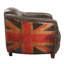 Chaise Brancaster, cuir fleur ardoise antique