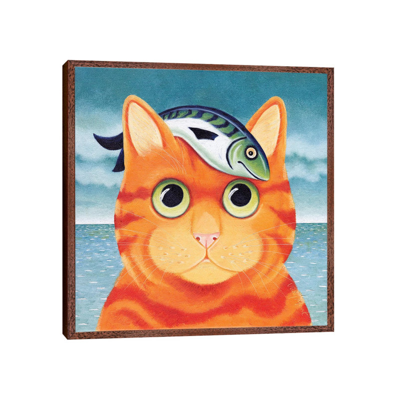 Freya by Vicky Mount - Painting on Canvas, Classic Brown Wood Framed, 30.48 cm H x 30.48 cm W