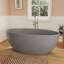 Fslefay 63'' Terrazzo Freestanding Solid Surface Concrete Soaking Bathtub
