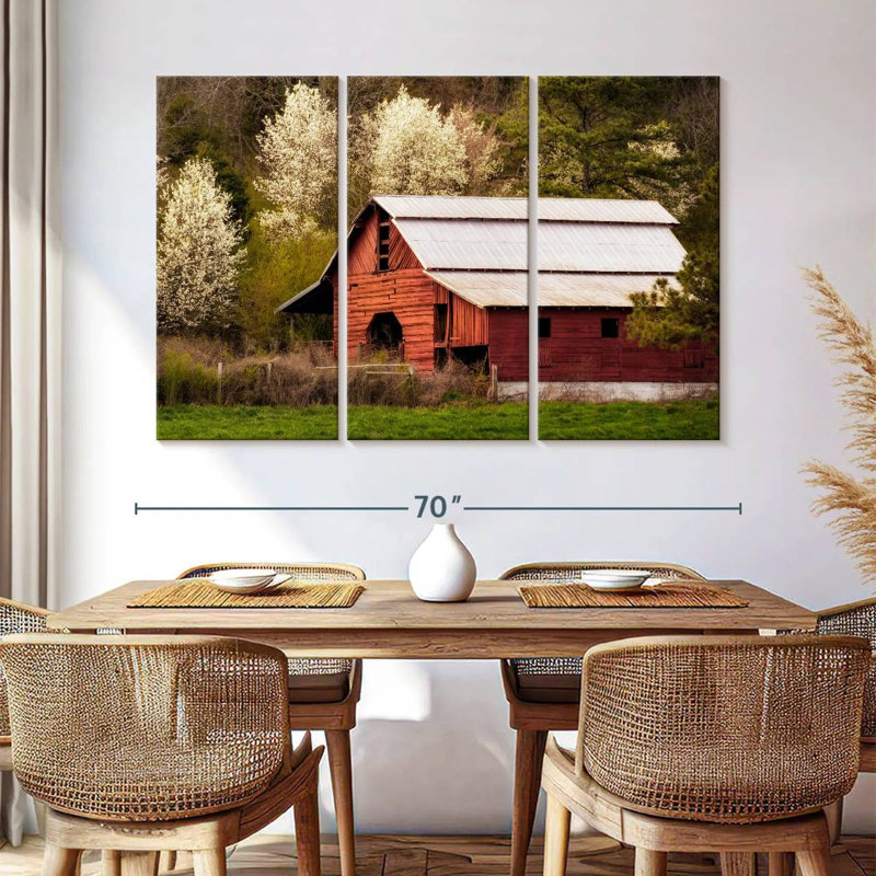 Lilie Skylight Red Barn, 42" H x 65" W