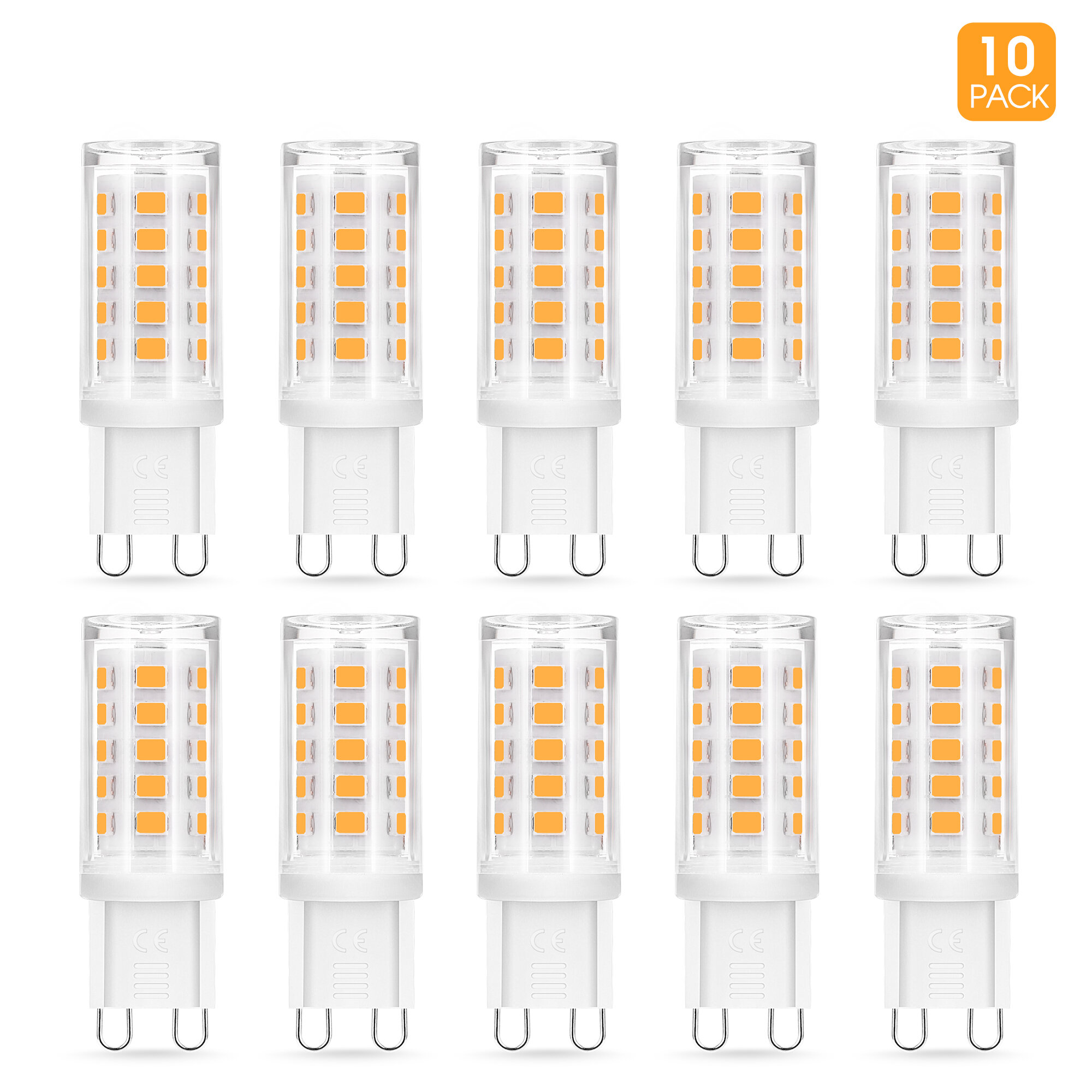 G9 LED Bulb Soft Warm White 40W Halogen Lights Equivalent , 120V G9  Dimmable Light Bulbs No Flicker , for Chandelier Bathroom Under Counter  Fixtures