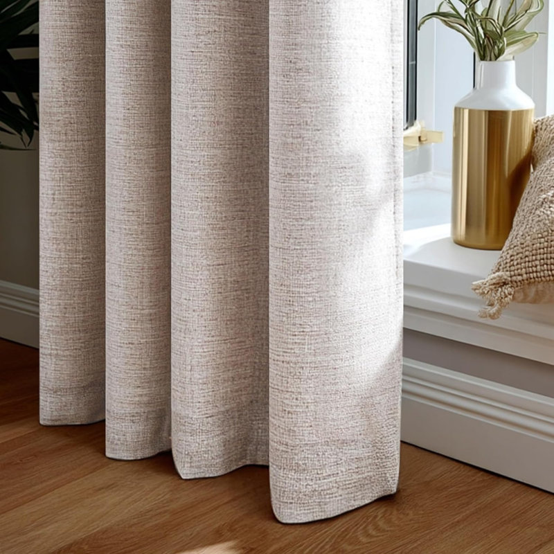 Blackout Curtain Panel Pair, 116.8cm Width x 182.9cm Drop, Beige