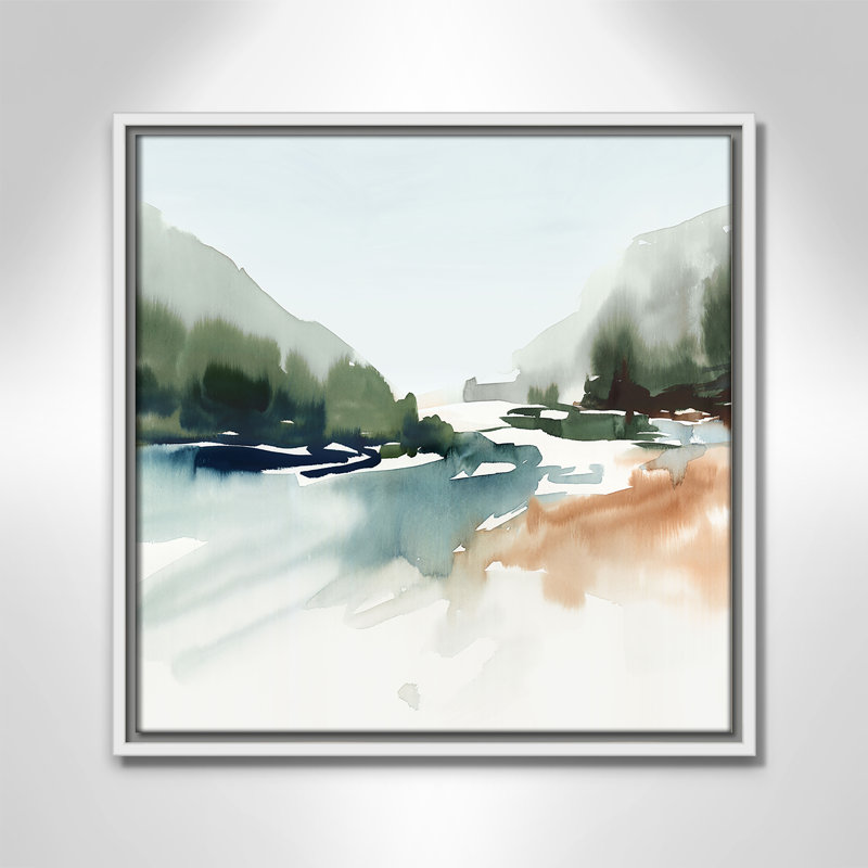 Harmonious Lake - Square Version Print par Isabelle Z, Blanc, H 17,5 po x l 17,5 po